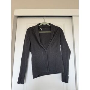 Max Mara Gray Wool‎ and Cashmere Cardigan Size Small V Neck Minimalist